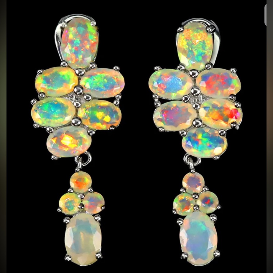 Amazing Genuine Ethiopian Opal Earrings 465$